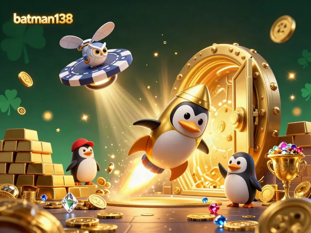 Experience batman138's exhilarating gaming adventures with a rocket-powered penguin in a treasure-filled galaxy.