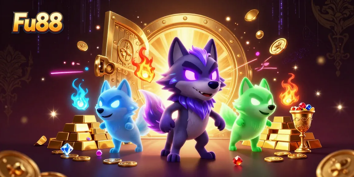 Experience thrilling gameplay at Fu88 with winning treasures amidst a vibrant casino scene.