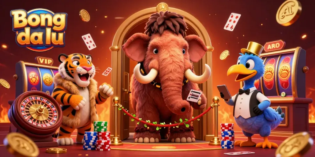 Bet on Bong da lu with this vibrant 3D casino scene featuring engaging characters and dynamic elements.