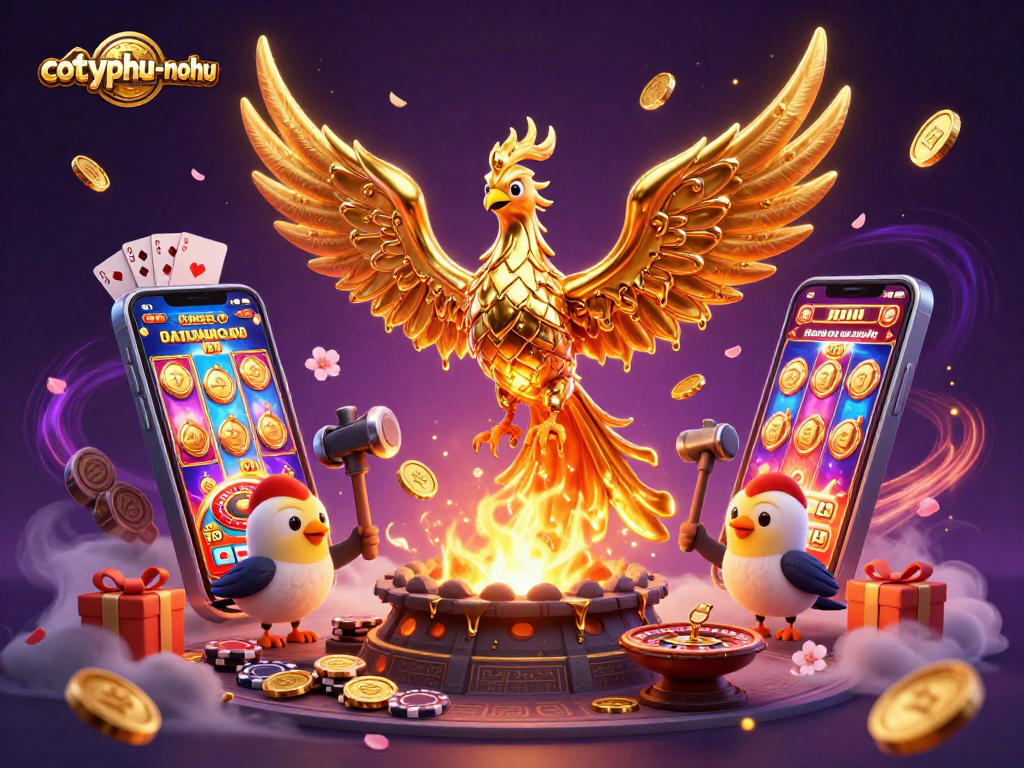 Cotyphu-nohu offers a vibrant gaming experience with a golden phoenix and engaging casino elements.