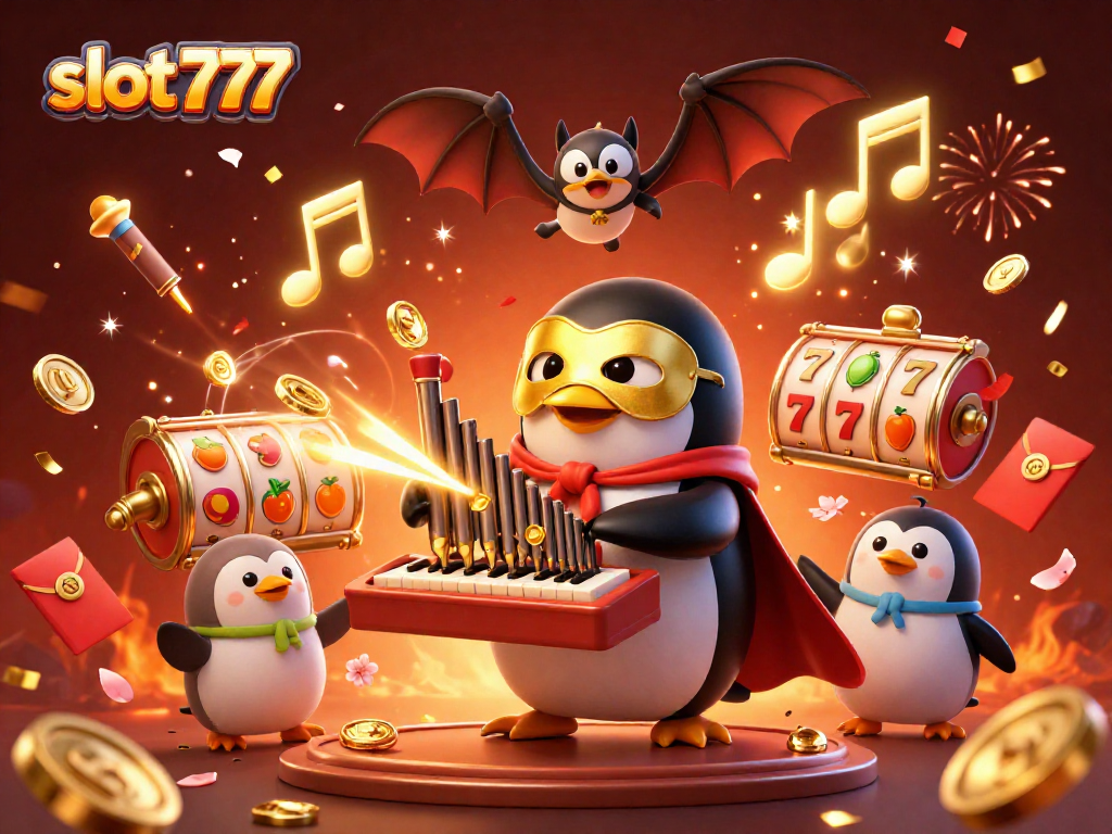 Experience thrill and jackpots at slot777 with a vibrant 3D casino illustration showcasing thrilling gameplay.