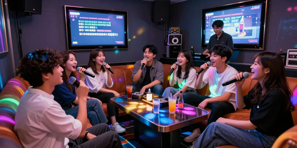 인천쓰리노에서 즐거운 시간을 보내는 친구들, 노래방 분위기와 함께 즐기는 사교적 장면