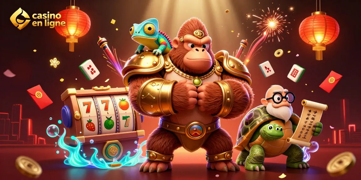 Découvrez les personnages de casino en ligne captivants dans une illustration dynamique pleine de détails.