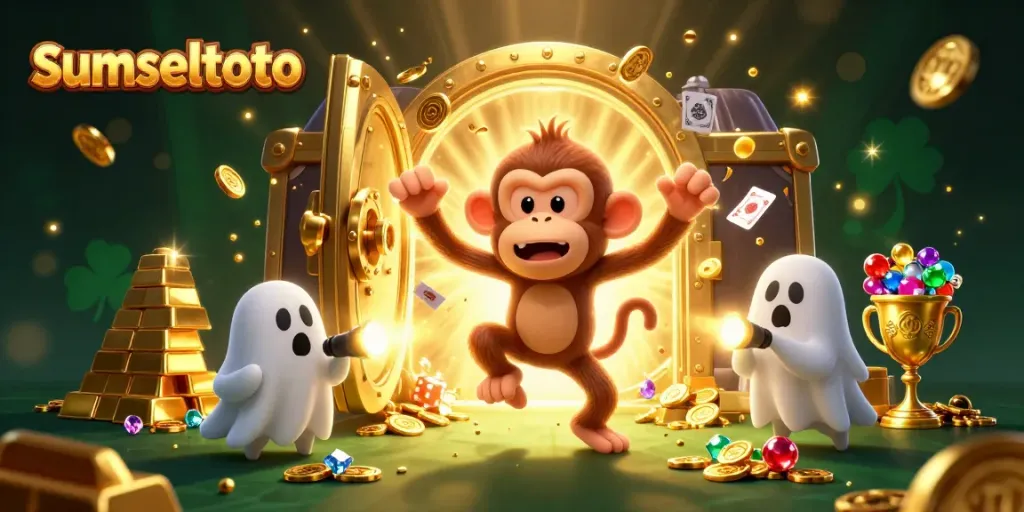 Experience exciting wins with sumseltoto in this vibrant casino scene featuring golden treasures.