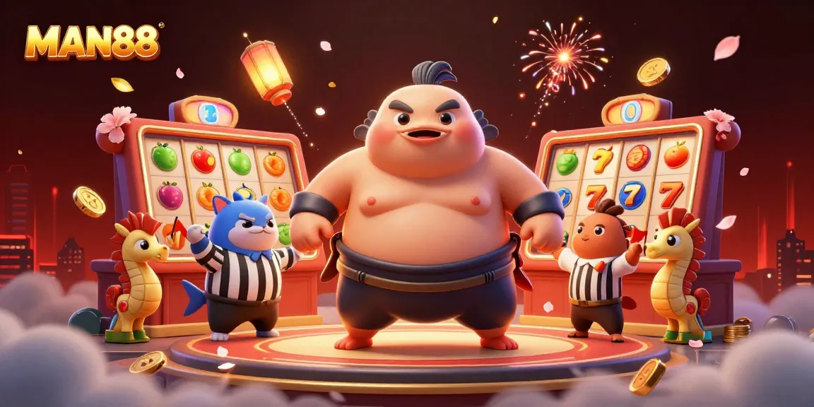 Experience thrilling gameplay at MAN88 with vibrant slot action and engaging casino characters.